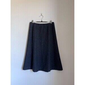 Uniqlo Wool Blend Natural Waist Flared Skirt in Black Size SMALL